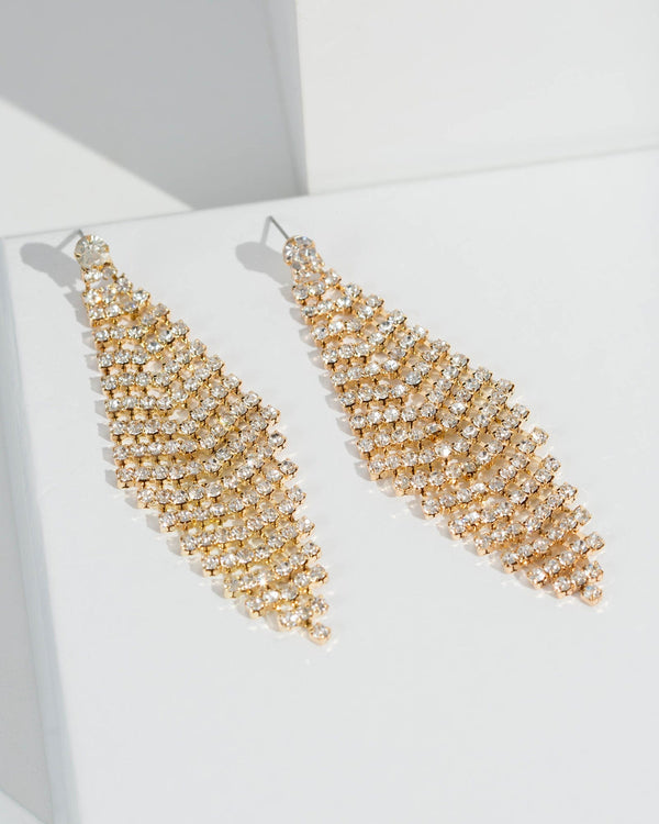 Colette by Colette Hayman Gold Diamante Teardrop Earrings