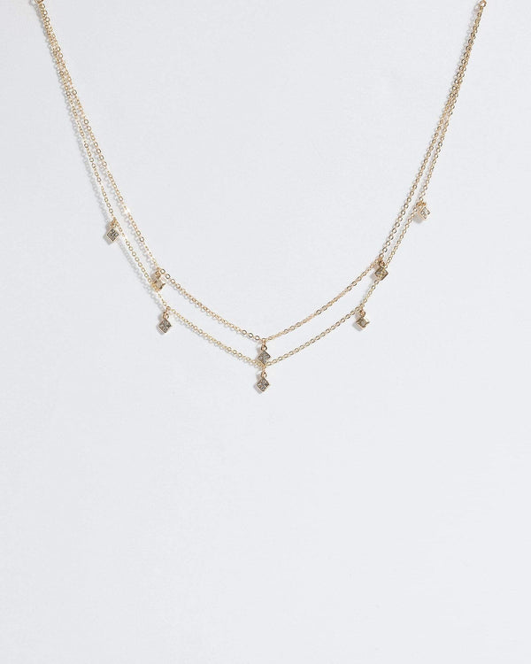 Gold Diamond Pave Pendant Necklace | Necklaces