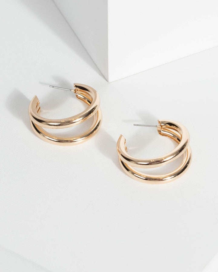 Gold Double Hoop Earrings | Earrings