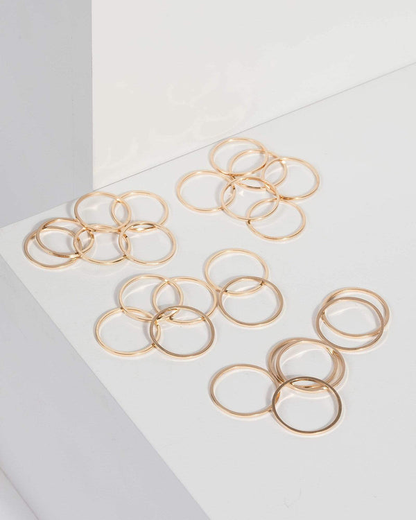 Gold Fine Band Ring Set | Rings