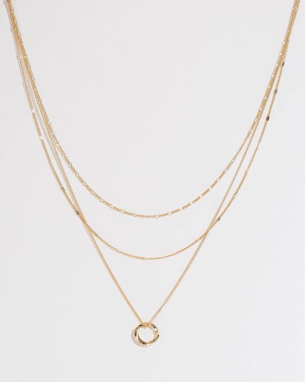 Colette by Colette Hayman Gold Fine Chain Circle Necklace Pack