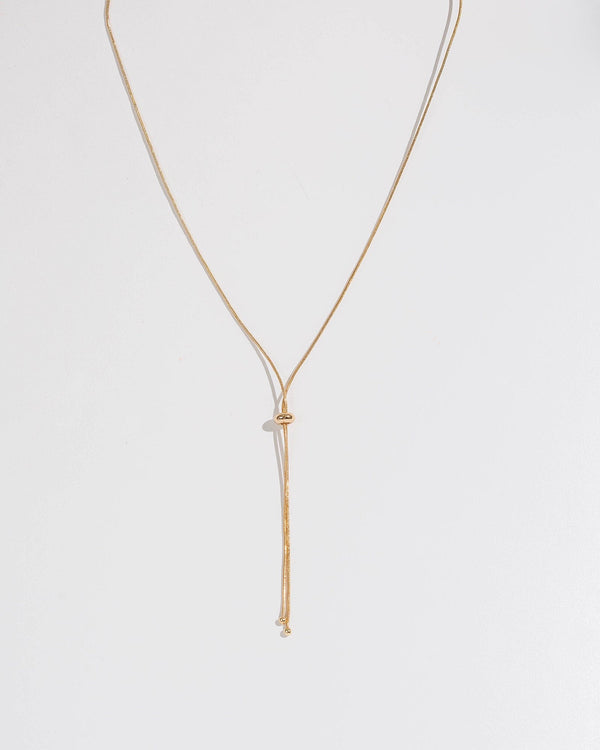 Colette by Colette Hayman Gold Fine Chain Lariat Necklace