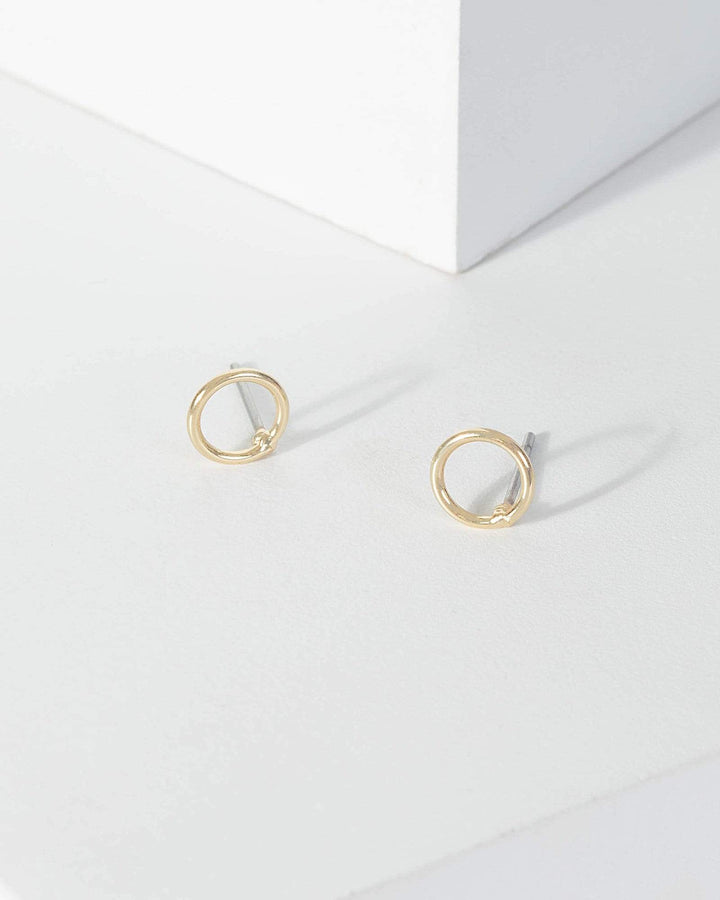 Gold Fine Circle Stud Earrings | Earrings