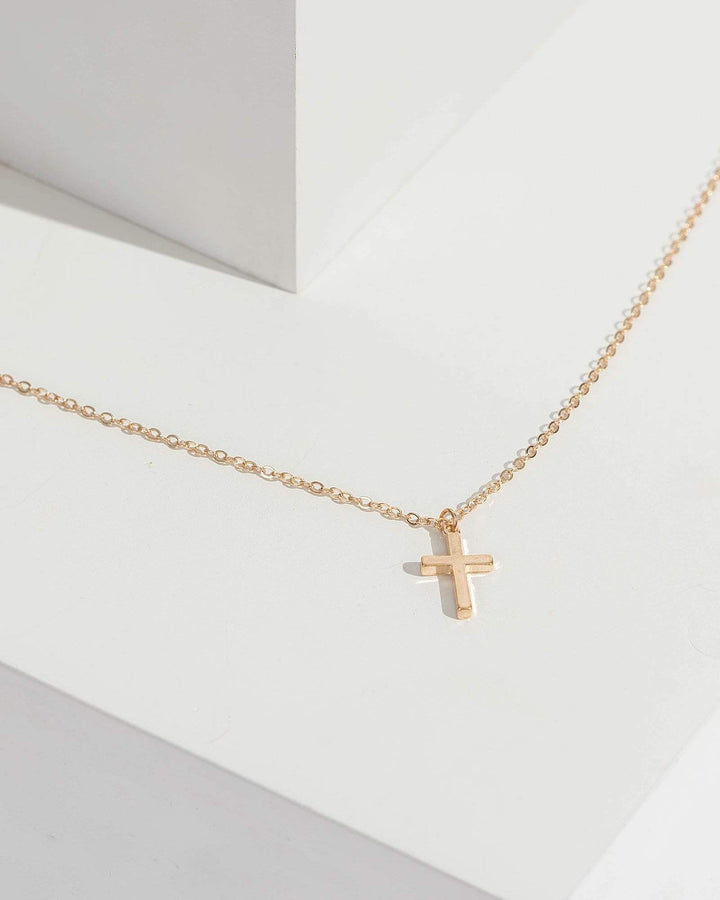 Gold Fine Cross Pendant Necklace | Necklaces