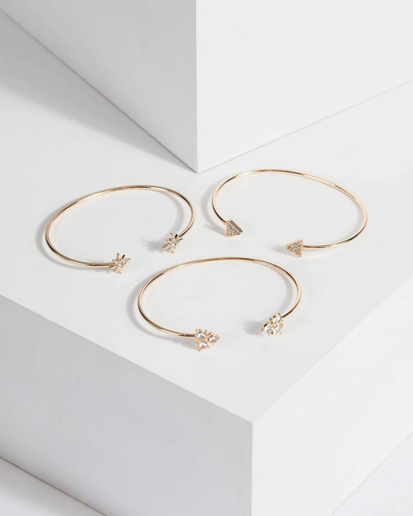Gold Fine Cuff Bracelet Pack Bracelet | Wristwear