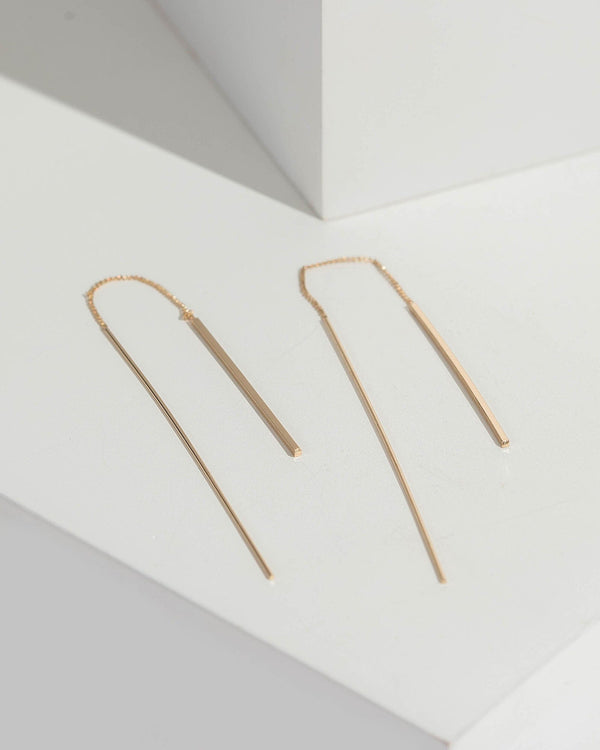 Colette by Colette Hayman Gold Fine Curved Bar Thread Earrings