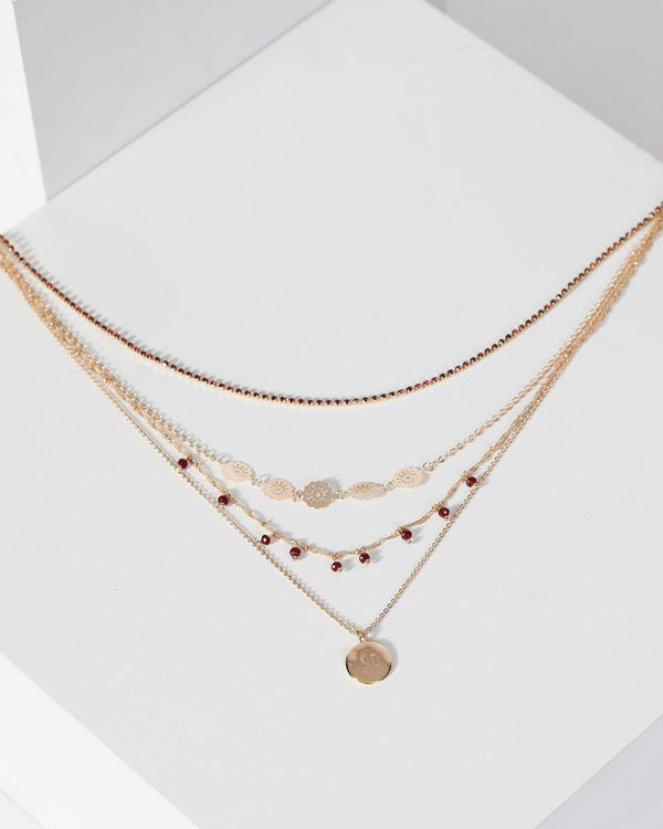 Gold Fine Floral Layered Necklace | Necklaces