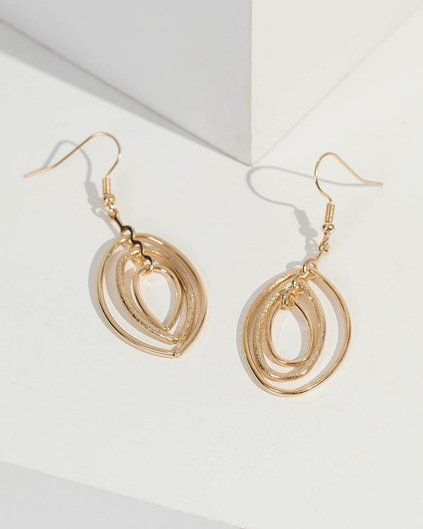 Gold Fine Oval Hook Earrings | Earrings