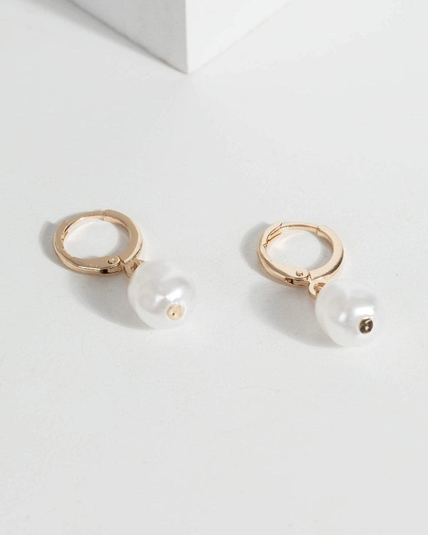 Colette by Colette Hayman Gold Fine Pearl Huggie Hoop Earrings