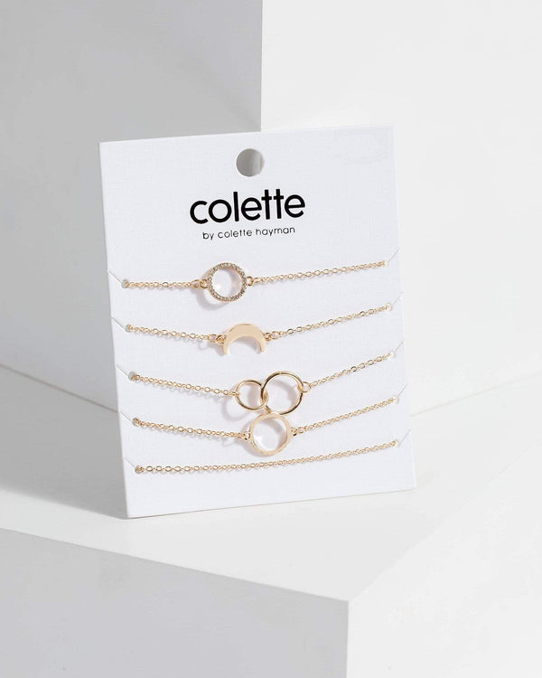 Gold Fine Pendant Bracelets Pack | Earrings