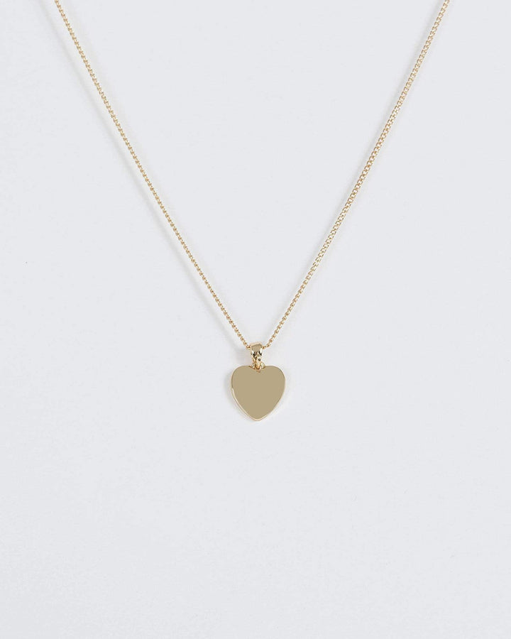Gold Fine Plain Heart Charm Necklace | Necklaces