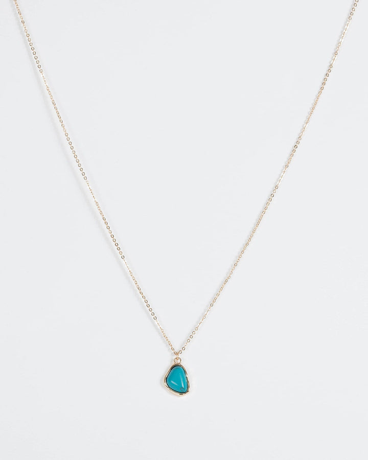 Gold Fine Stone Short Necklace | Necklaces