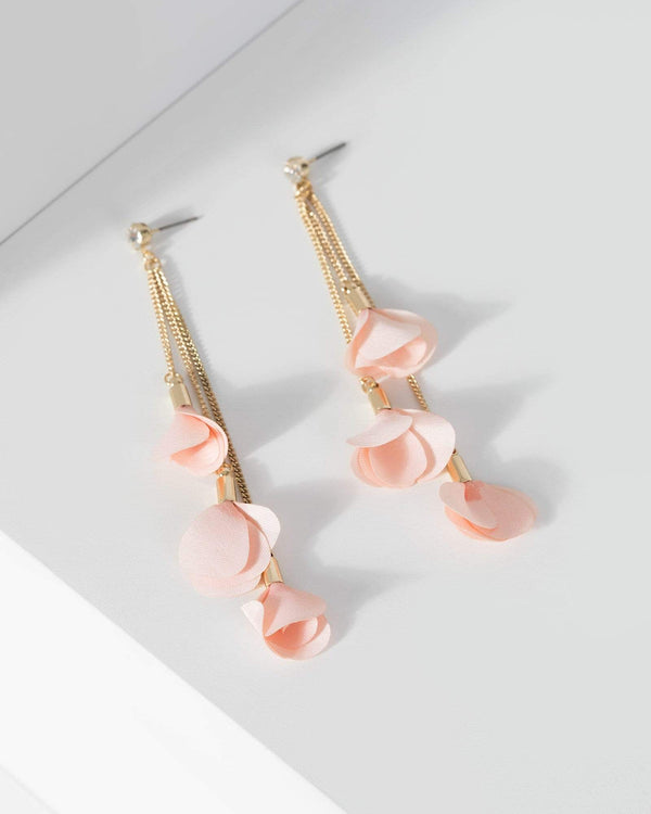 Gold Flower Chain Drop Earrings | Earrings