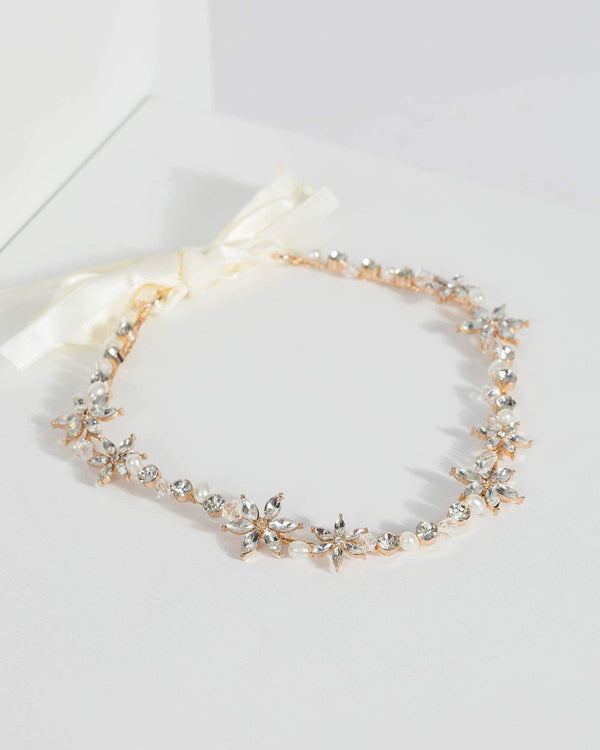 Gold Flower Pearl Beaded Necklace | Necklaces