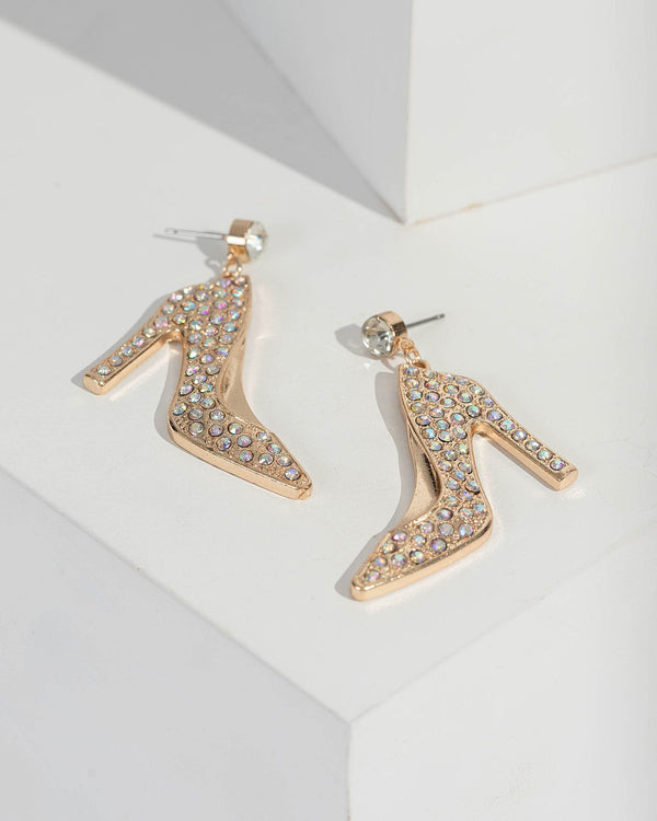 Gold Glass Slipper Earrings | Earrings