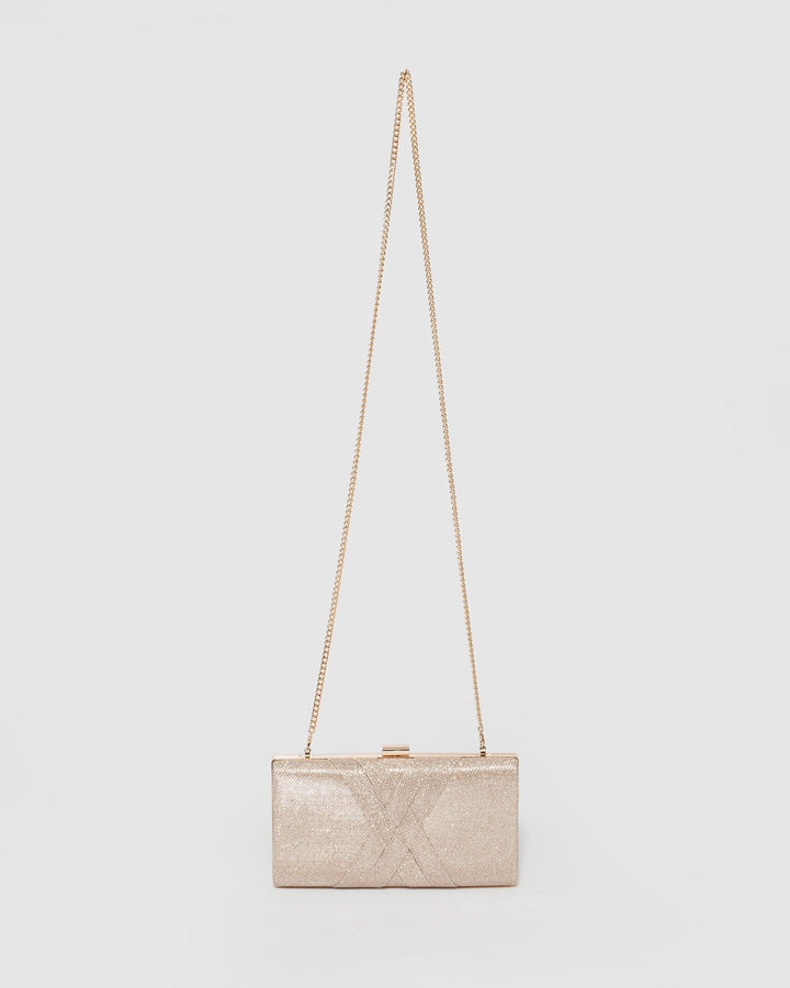 Gold Glitter Melanie Clutch Bag | Clutch Bags