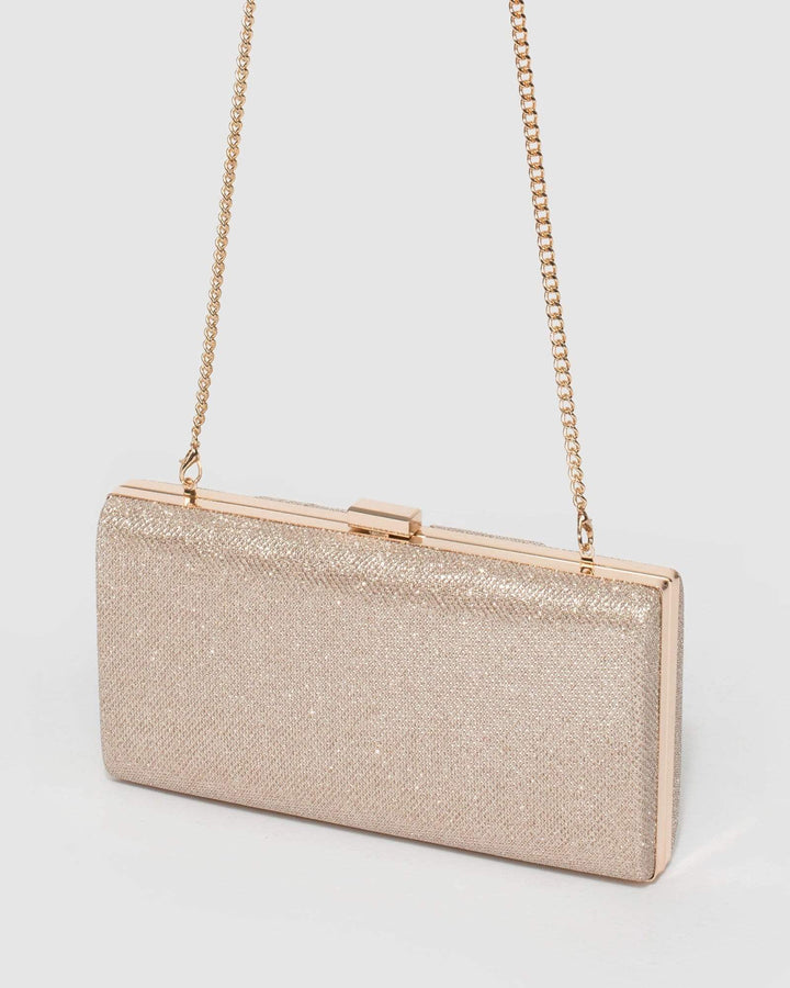 Gold Glitter Melanie Clutch Bag | Clutch Bags
