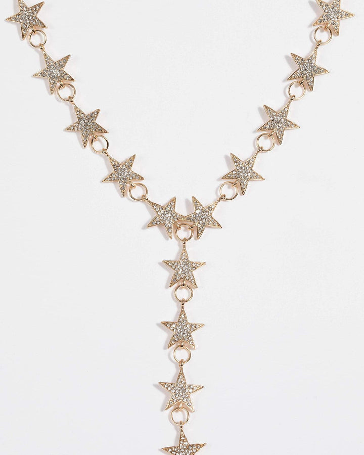 Gold Glitter Star Necklace | Necklaces