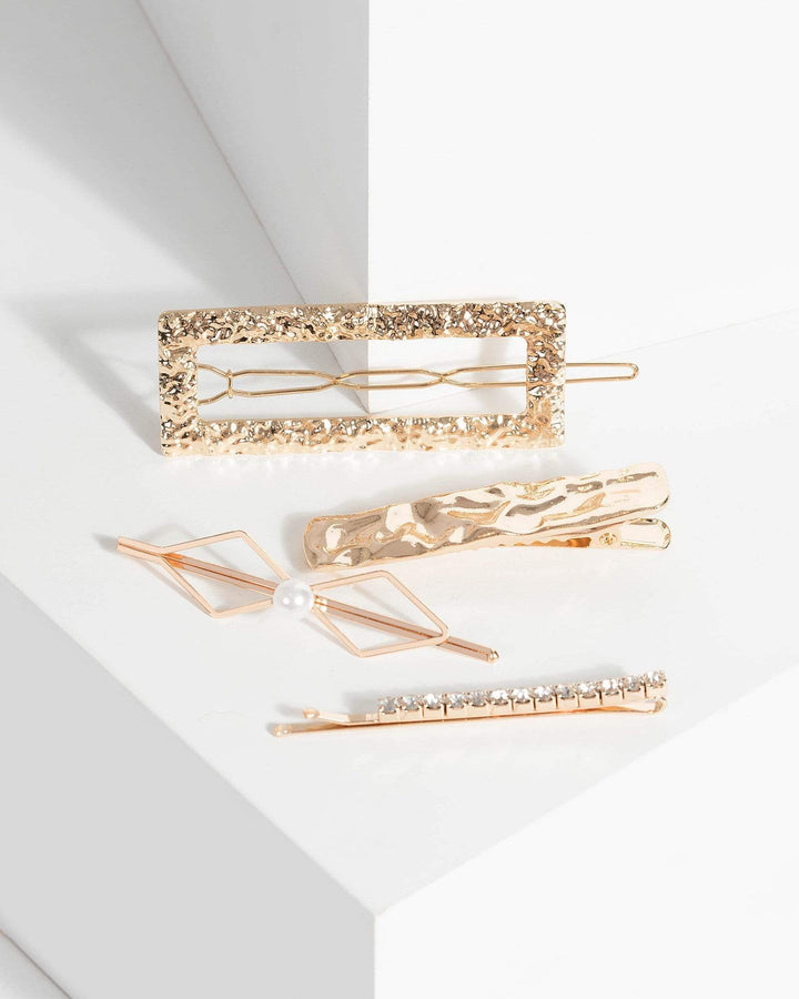 Gold Hair Slide Variety Set | Accessories