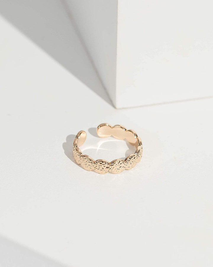 Gold Hammered Adjustable Ring | Rings