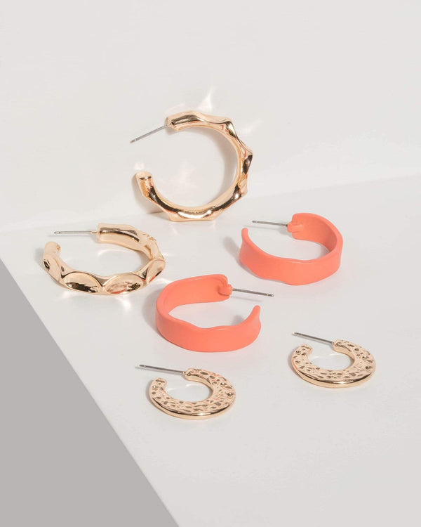 Gold Hammered Hoop Earrings | Earrings