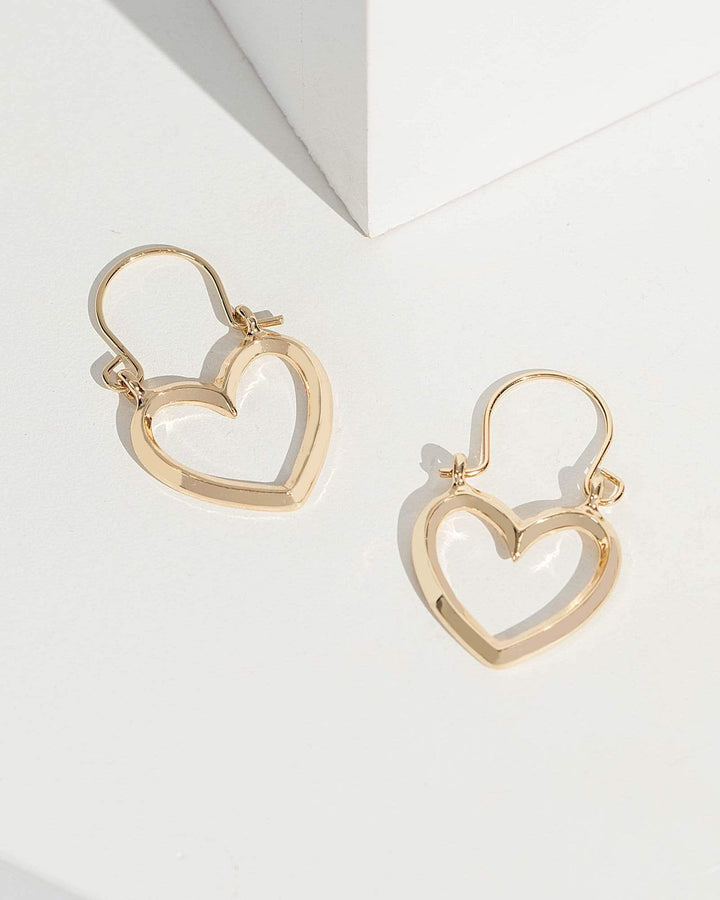 Gold Heart Hoop Earrings | Earrings