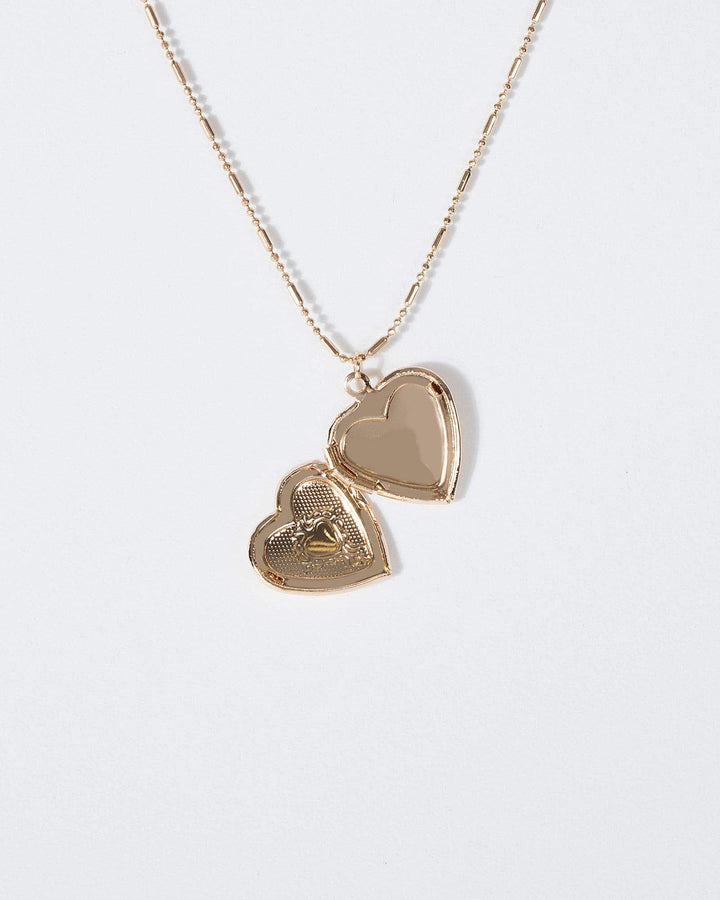 Gold Heart Locket Necklace | Necklaces