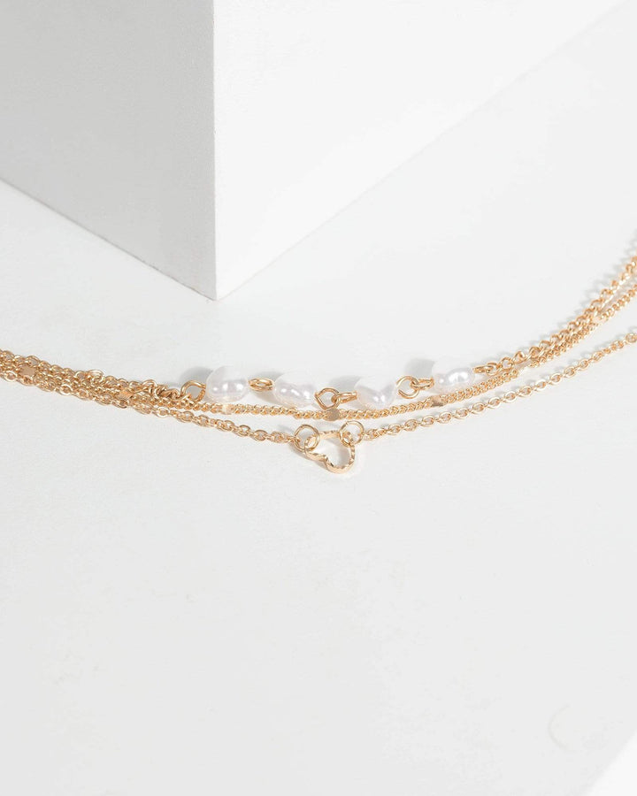 Colette by Colette Hayman Gold Heart Pearl Anklet