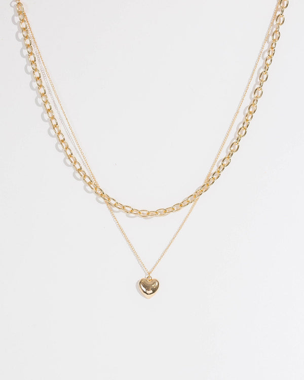Colette by Colette Hayman Gold Heart Pendant Layer Necklace
