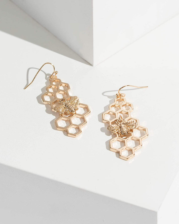 Colette by Colette Hayman Gold Honeycomb Bee Earrings