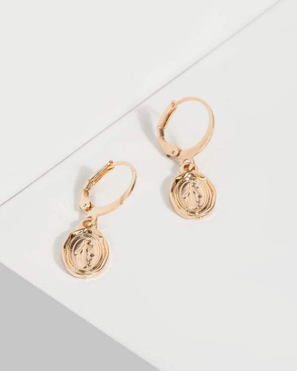 Gold Hoop Charm Earrings | Earrings