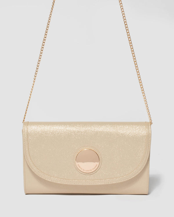 Gold Isabel Circle Clutch Bag | Clutch Bags