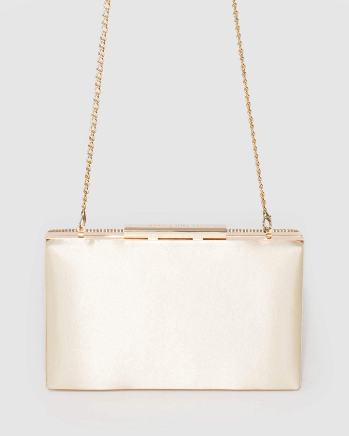 Gold Jaimi Crystal Clutch Bag | Clutch Bags