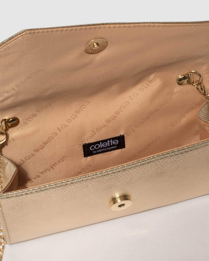 Gold Jordan Clutch Bag | Clutch Bags