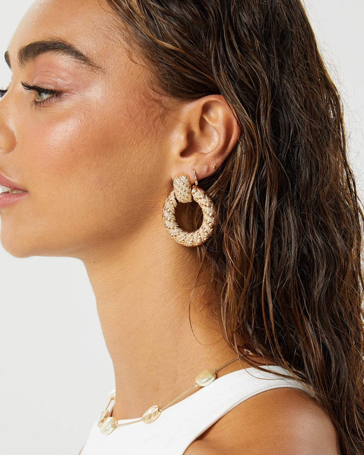 Gold Ladder Hoop Earrings | Earrings