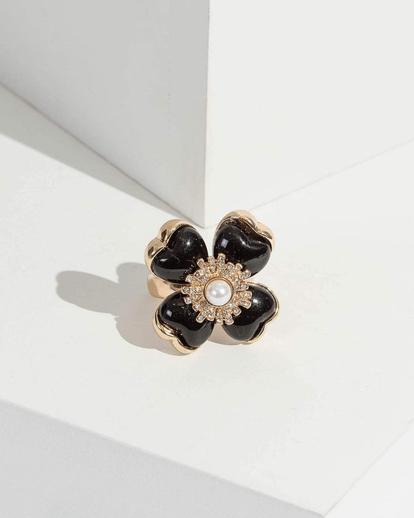 Gold Large Flower Cocktail Ring | Rings