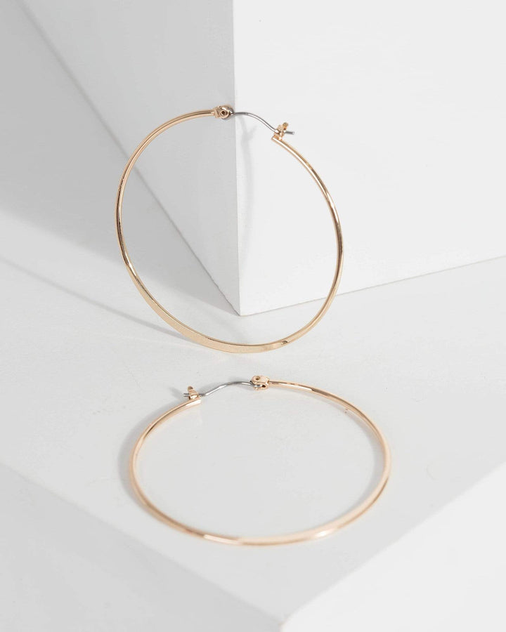Gold Large Metal Hoop Earrings | Earrings