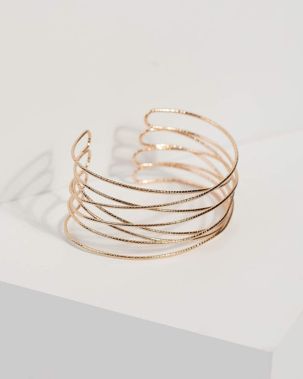 Gold Large Metal Twist Cuff | Wristwear