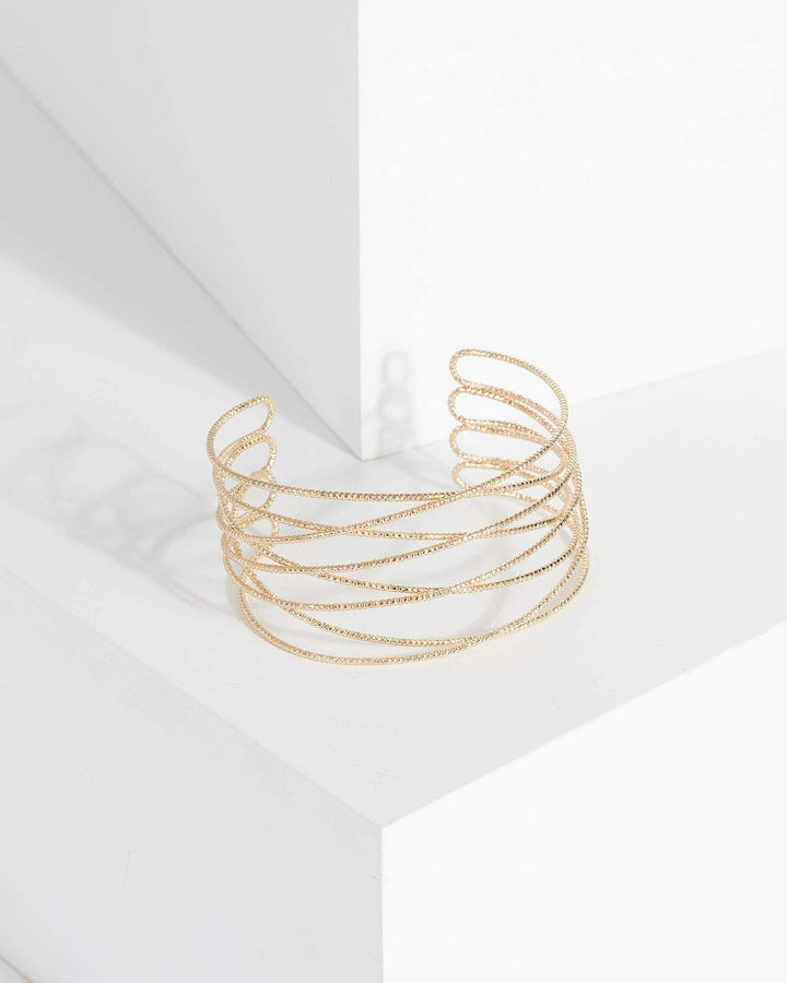 Gold Large Metal Twist Cuff | Wristwear
