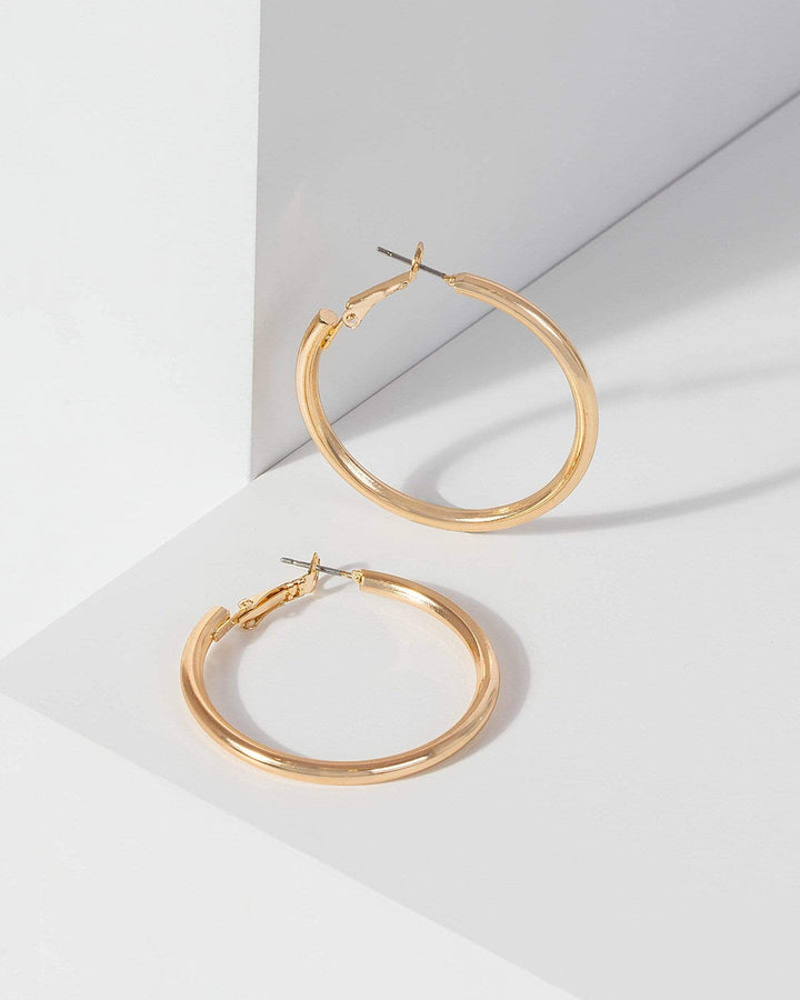 Gold Large Simple Hoop Earrings | Earrings