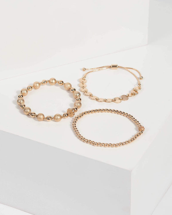 Gold Layered Beaded Bracelet | Wristwear