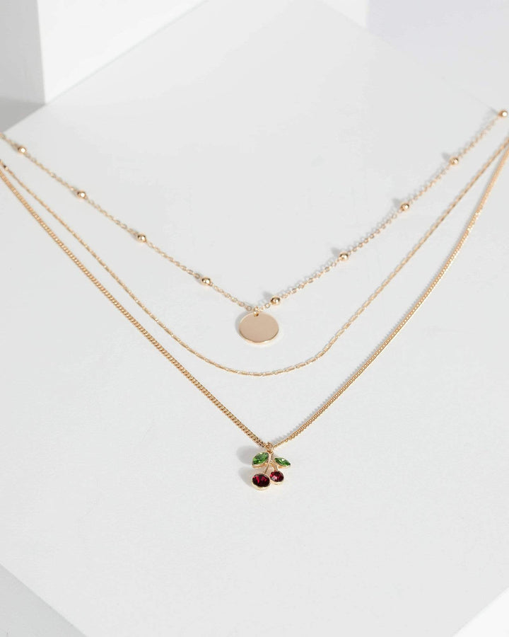 Gold Layered Cherry Necklace | Necklaces