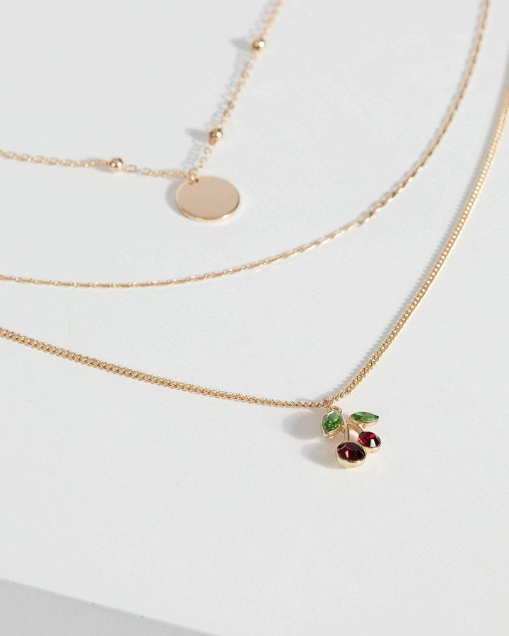 Colette by Colette Hayman Gold Layered Cherry Necklace