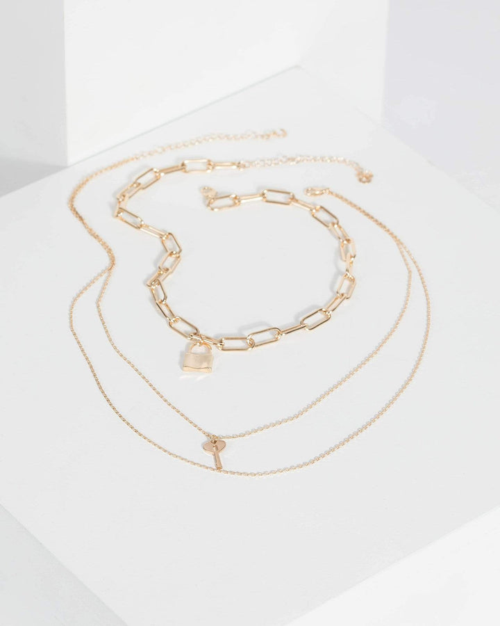 Gold Layered Lock And Key Necklace | Necklaces