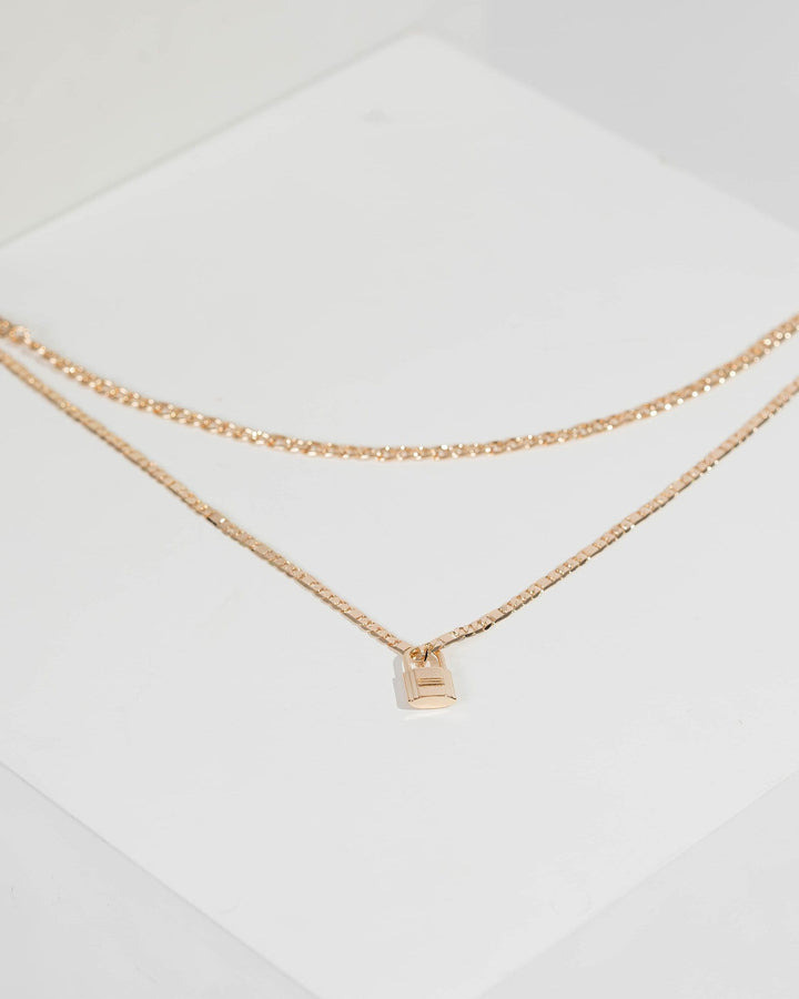 Gold Layered Lock Necklace | Necklaces