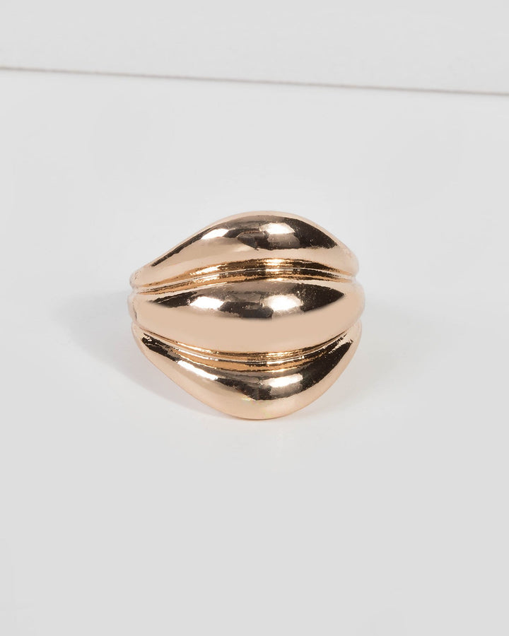 Gold Layered Wide Metal Ring | Rings