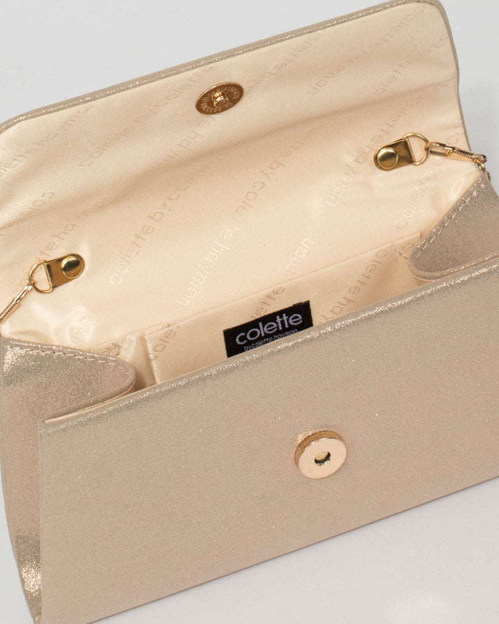 Gold Leaha Evening Clutch Bag | Clutch Bags