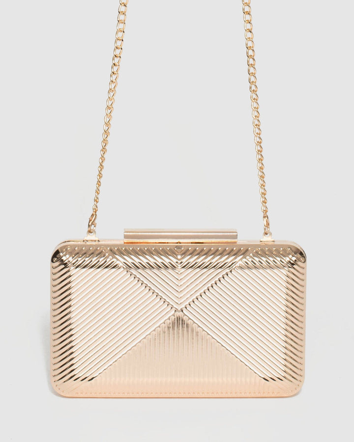 Gold Lexi Hardcase Clutch Bag | Clutch Bags