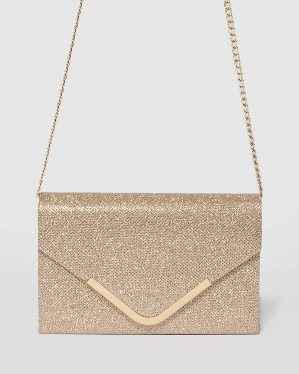 Gold Lila Envelope Clutch Bag | Clutch Bags