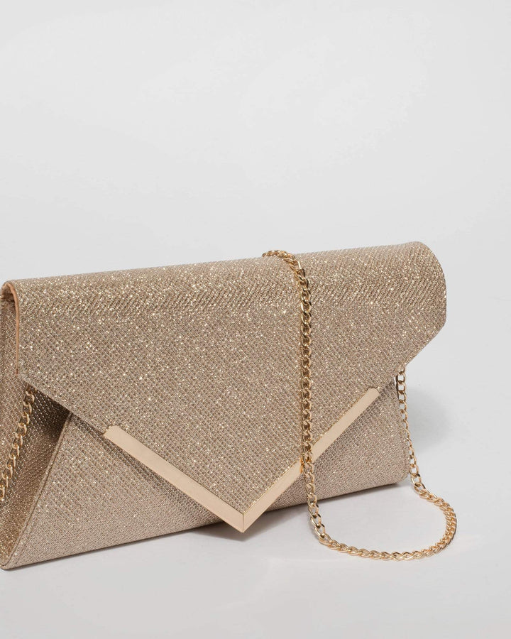 Gold Lily Evening Clutch Bag | Clutch Bags